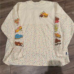 Disney Cream Long Sleeve Shirt with Colorful Graphics
